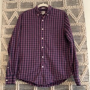 J.Crew purple and navy modern checked.